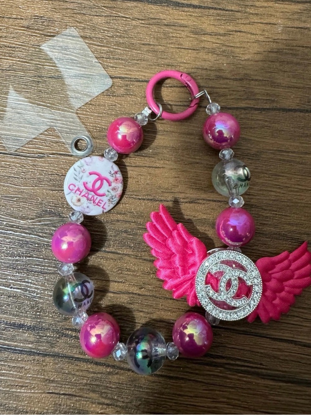 Fancy Pink Angel Wings Phone/Key/Bag Chain #P794 - Picture 9 of 9